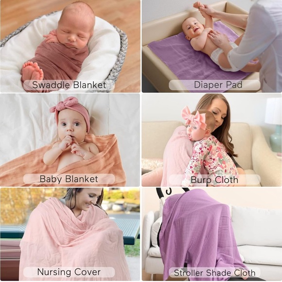 Momcozy Muslin Swaddle Blankets, Soft Silky Baby Blankets 47 x 47 inches - Picture 4 of 8
